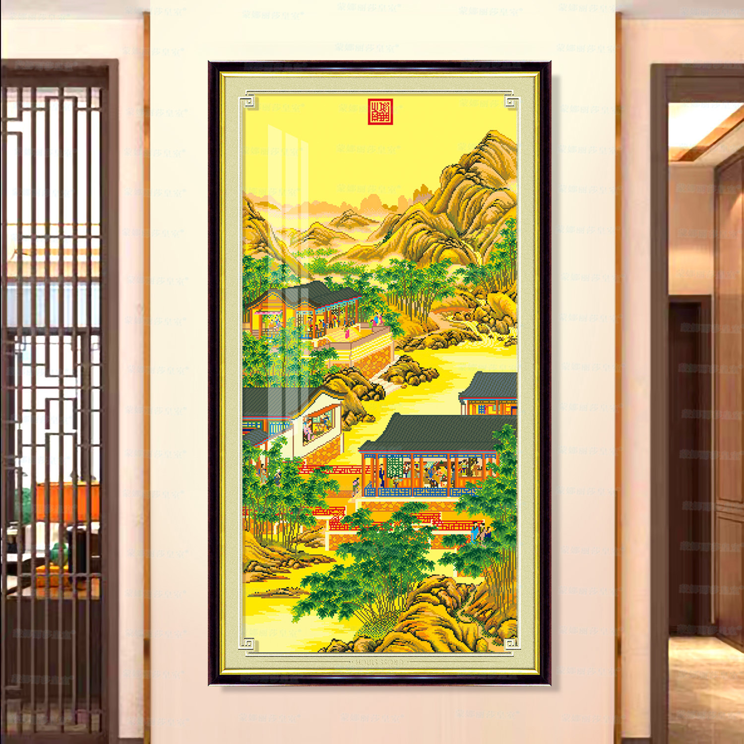 Mona Lisa real Cruz puntada Yongzheng Diciembre-Octubre pintura estatua nuevo chino pintura decorativa bordado hecho a mano