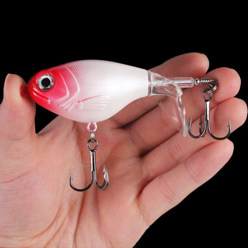 Hard bait propeller Luya bait 9cm16g water surface chubby tractor rotating cocked mouth bass bait strengthened three hooks