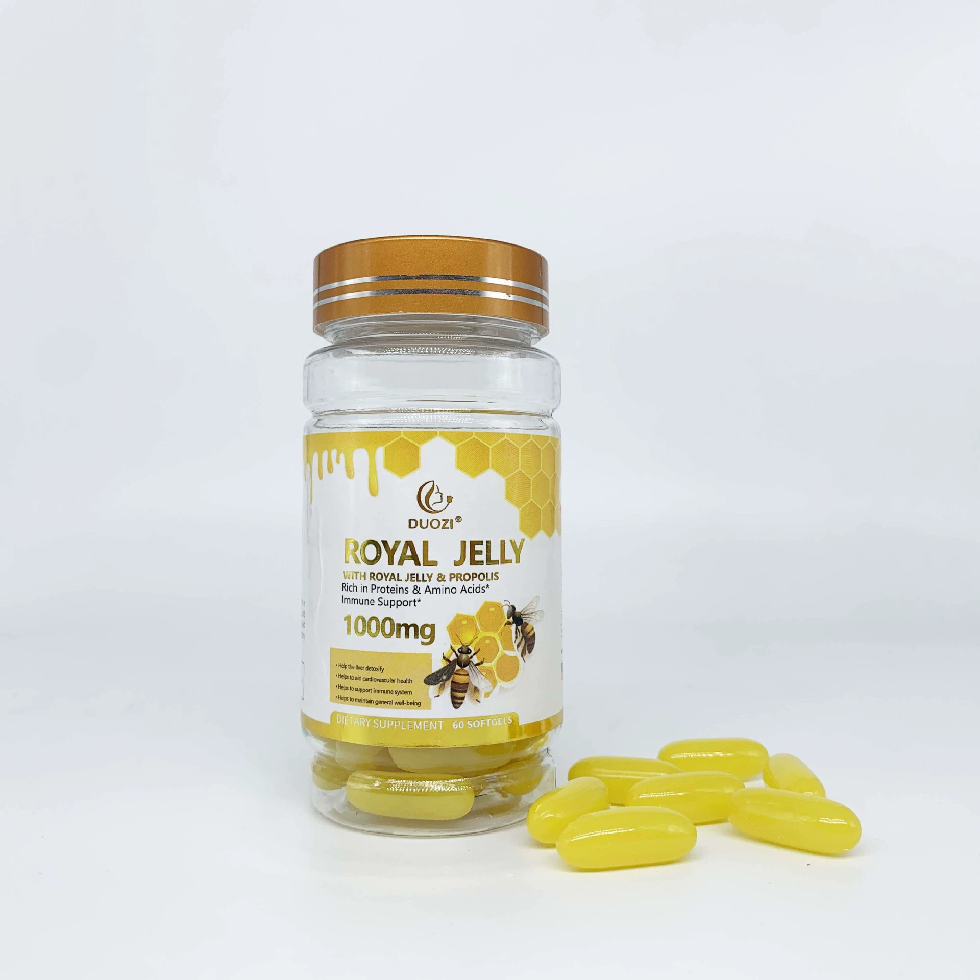 Мягкая капсула маточного молочка Amazon для трансграничной торговли 1000 мг для людей среднего и пожилого возраста, регулирующая иммунитет, капсула маточного молочка