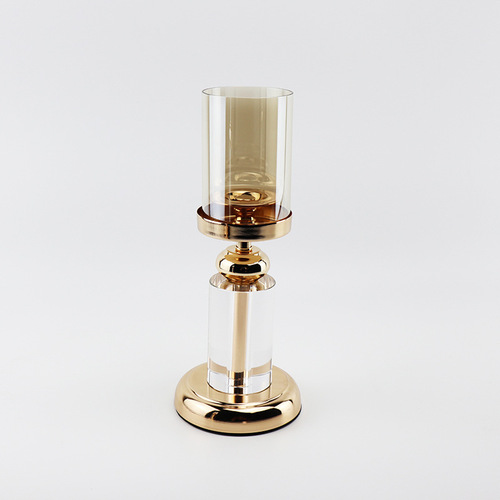 Nordic light luxury crystal candle holder model room living room entrance crystal ornaments home candlelight dinner brilliant candle holder