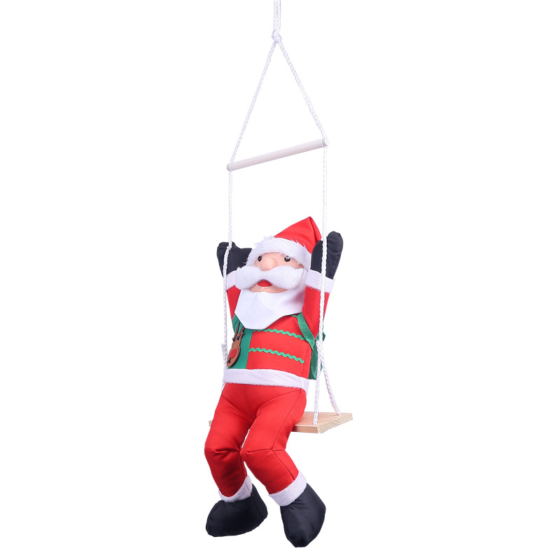 Sentado columpio Santa Claus decoración de Navidad colgante Santa Claus columpio Santa Claus fábrica personalizada