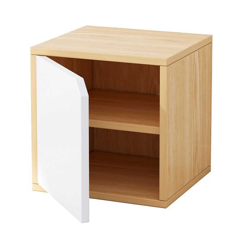 Estante de libro de piso estante de escritorio almacenamiento armario de almacenamiento en crema viento libre combinación de pequeño gabinete con puerta gabinete bajo