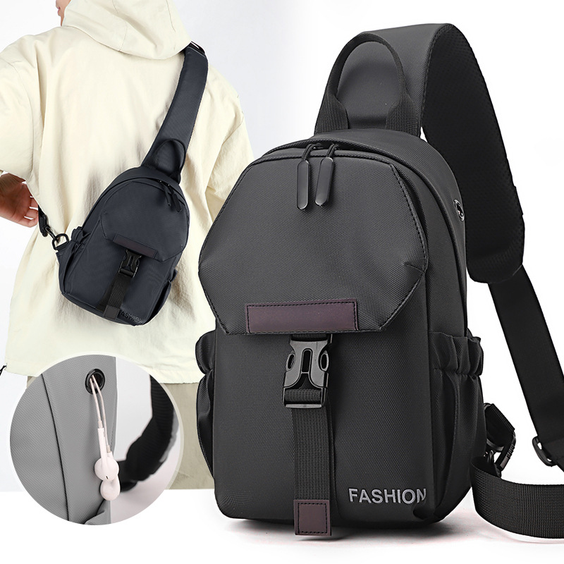 Comercio exterior nueva moda bolso de mensajero de moda textura de película de cuero bolso de pecho para hombre bolso de hombro casual ligero simple de gran capacidad