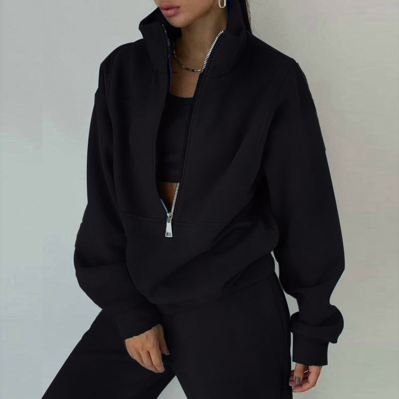 2026 Spring New Women's Clothing European And American Style Fleece Sweatshirt Casual Fashion Two-Piece Set_ecoleips.com
