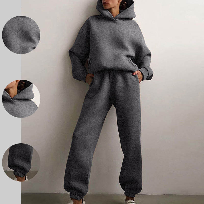 2026 New Spring Women's Clothing Solid Color Casual Fashion Sports Pants Two-Piece Set Sweatshirt Sports Suit for Women