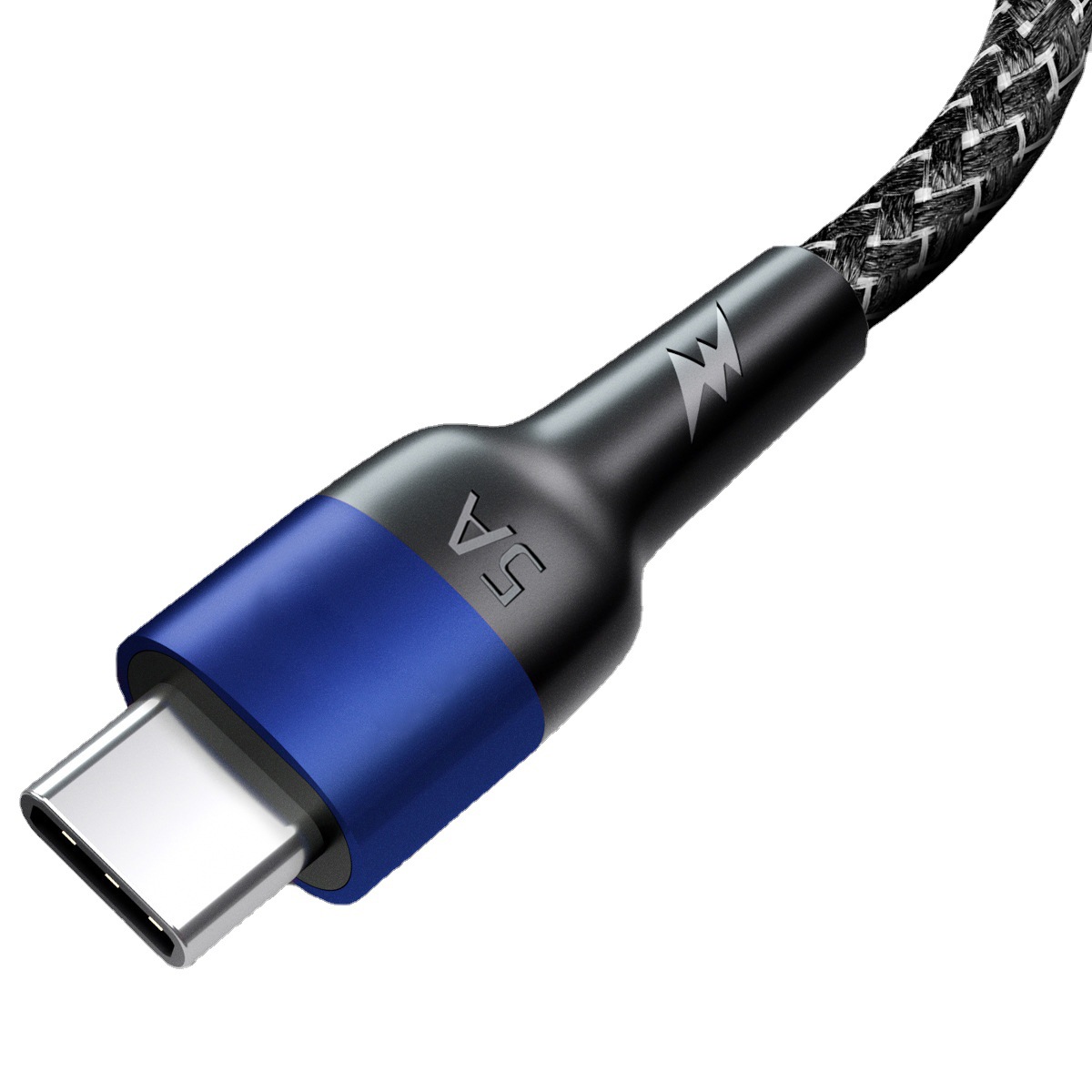 跨境电商超级快充数据线5A快充编织数据线适用type-c华为超级快充