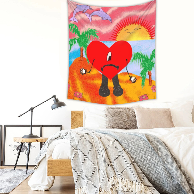315g Weight Tapestry Home Textiles & Decor Type Fashion Heart Shape Polyester Tapestry