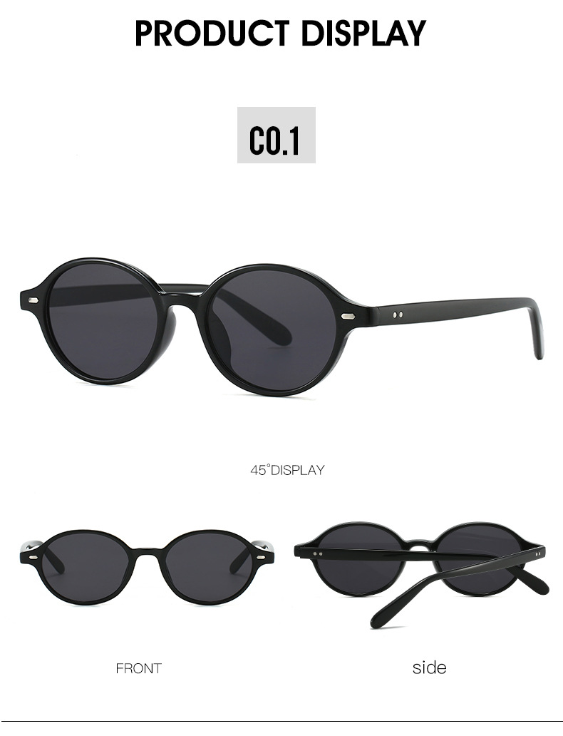 Elegant Streetwear Color Block PC UV400 Protection Oval Frame Full Frame Glasses display picture 8