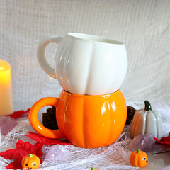 クロスボーダーノベルティハロウィンセラミックカボチャカップミルクオートミール朝食カップマグホリデーギフトカップ