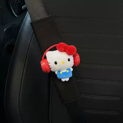 Decorative Covers – Seat belt shoulder pad - red-headphones-red-bean-eyes-kt-standard