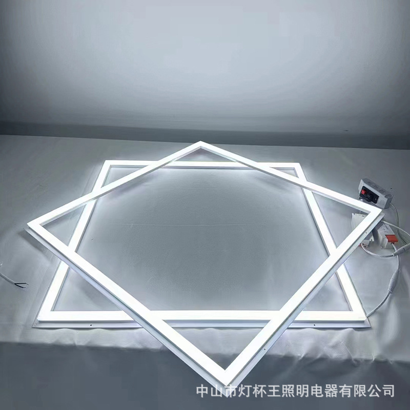 Techo suspendido integrado 600x600 LED empalmado atmósfera lámpara de panel 60 * 60 lámpara de marco de yeso lámpara de ingeniería de lana mineral