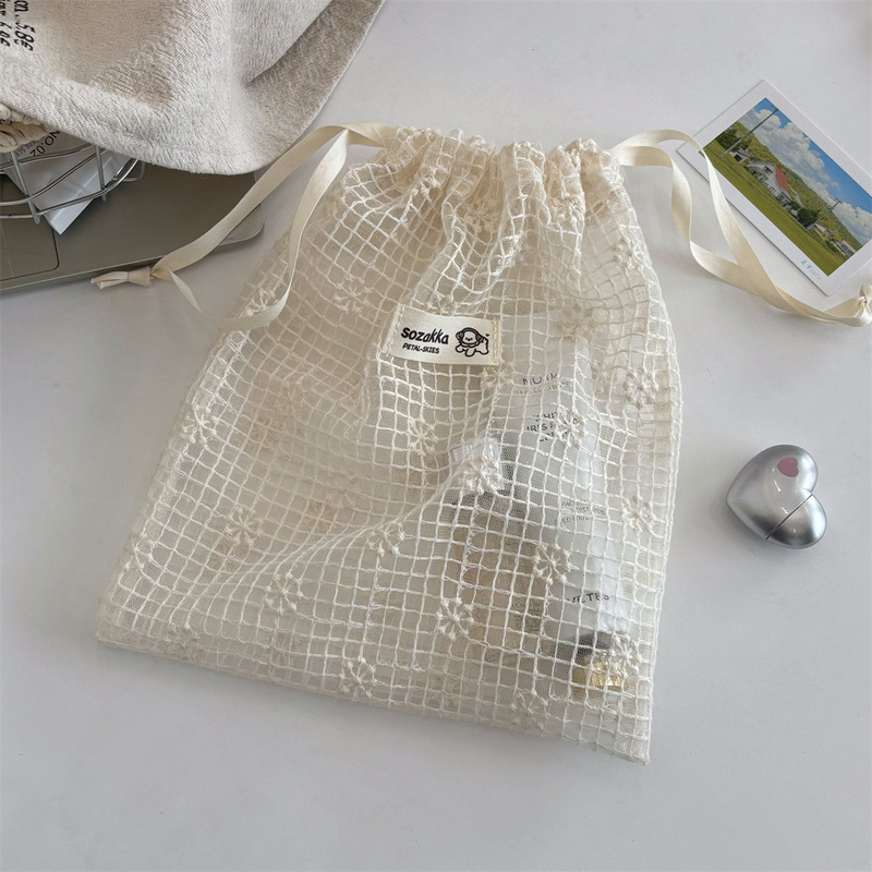 5361網糸レース刺繍デイジー収納袋束ポケット旅行スキンケア品分注袋雑物収納袋|undefined