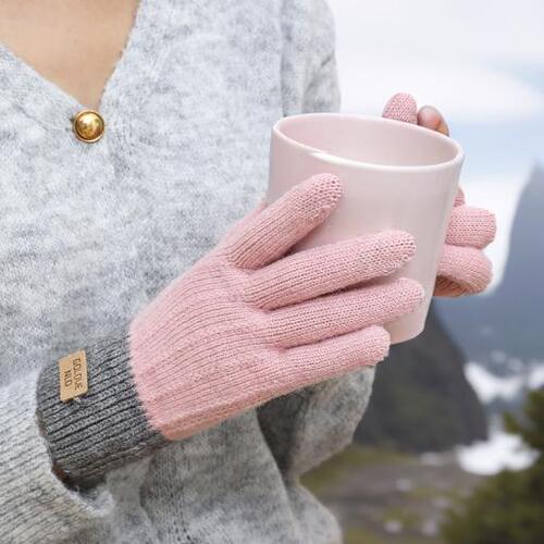 Touchscreen wool yarn gloves factory autumn/winter men's couple student cycling thickened cold-proof and warm cashmere gloves