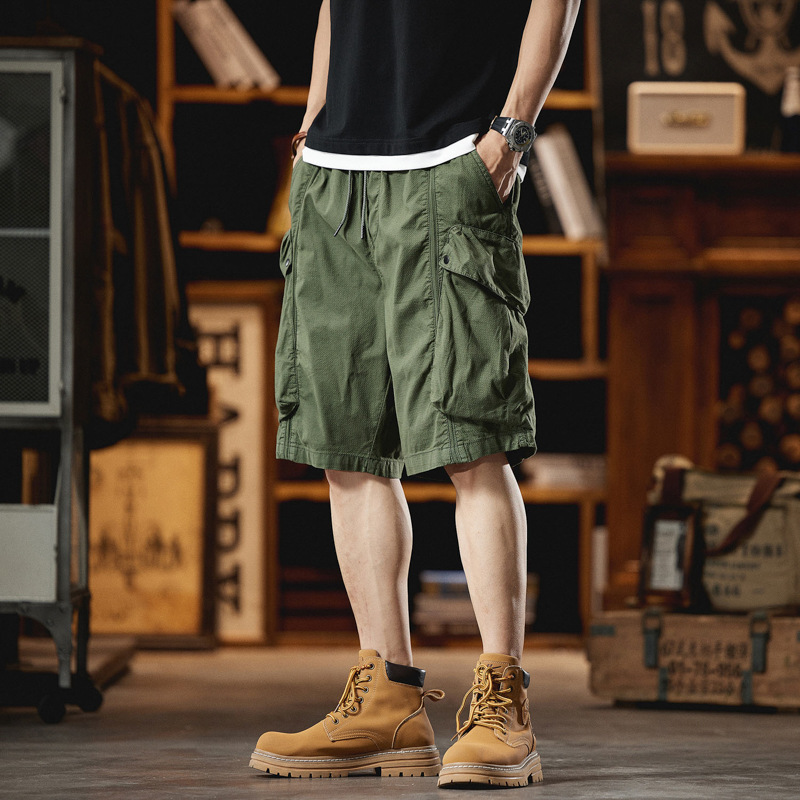 Anyang American Style Men's Tooling Shorts Casual Loose Design Sense Trendy All-match Sports Mid-length Pants Summer Pants