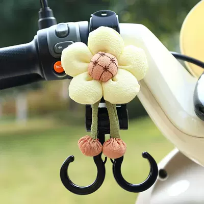 Rotating Dual Hook — Other Electric Vehicle Accessories - black-webbing-double-hook-bread-flower-extended-style-45cm