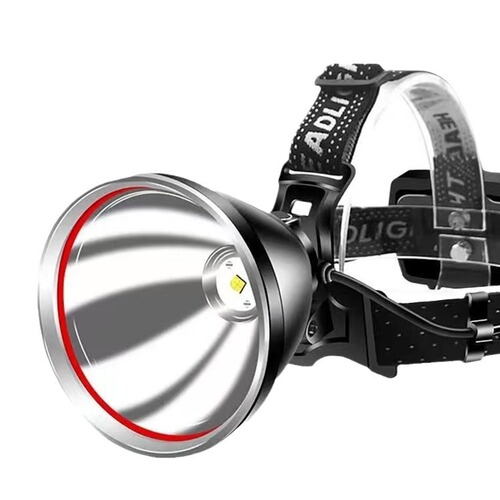 Strong light USB electric display headlight high power rechargeable outdoor searchlight miner's light white light yellow light blue light led fishing light
