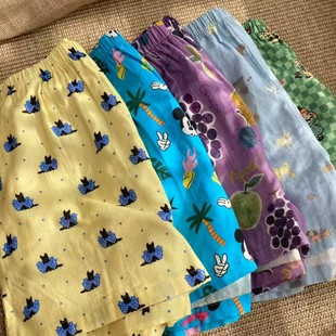 New! Class a Pure Cotton Double-Layer Yarn Cute Women's Loose Pajamas Can Be Worn Outside and Home Shorts Can Be Worn Outside