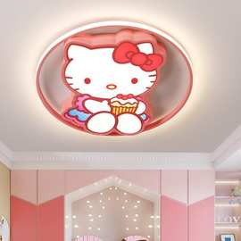 儿童房灯凯蒂猫温馨led吸顶灯具HelloKitty女孩公主房间卧室灯饰