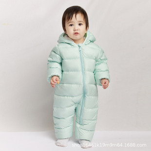 Baby down jacket jumpsuit baby boy baby girl baby thickened hug romper newborn warm outing clothes romper winter clothes
