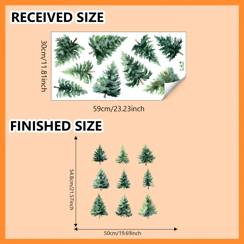 3d grön växt tallbarr väggdekor för vardagsrum och sovrum_voghion.com