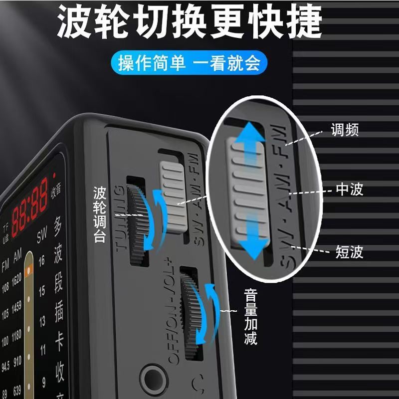 Huibang L35 マルチバンドカード U ディスクプレーヤー小型スピーカー放送ポータブル歌唱ラジオ|undefined