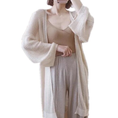 2025 Spring, Autumn, Winter Loose Plus Size V-Neck Slouchy Windy Long-Sleeve Thin Knit Cardigan Women's Versatile Outerwear