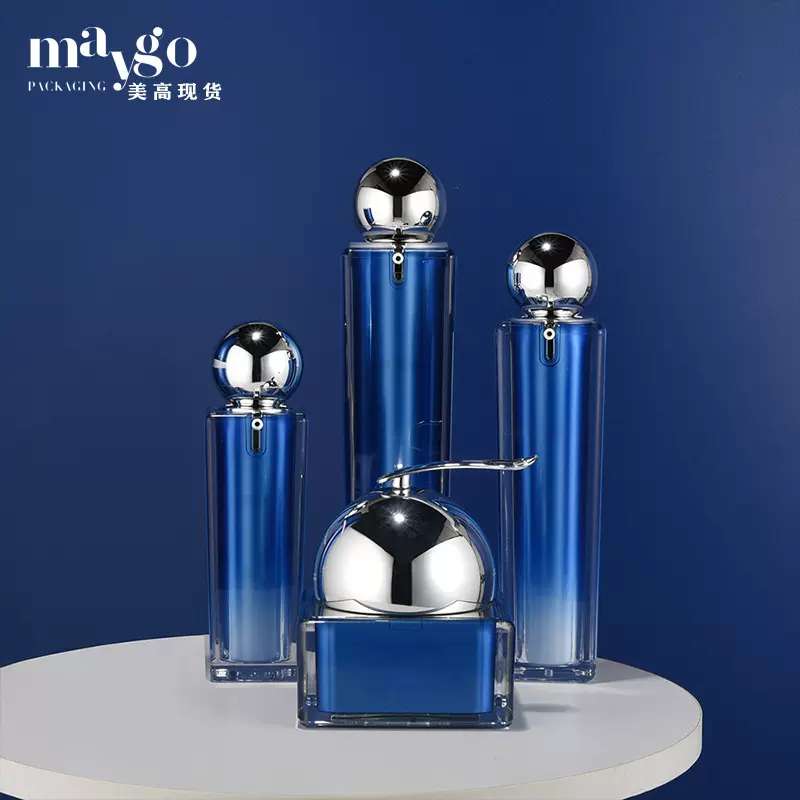 工厂大型圆头 新款亚克力套装瓶 旅行分装瓶 高档化妆品瓶 现货