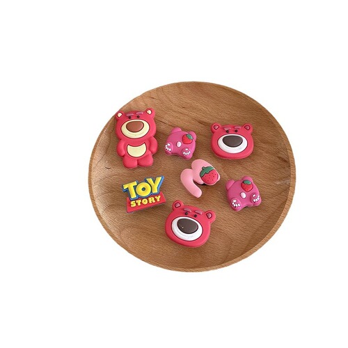Strawberry Bear DIY Hole Shoes Accessory Shoe Decorative Item Detachable Accessories Cute Cartoon Droplet Button Cap Shoes Summer