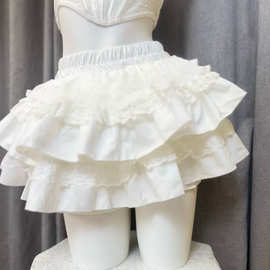 夏季新款甜美芭蕾高腰半身裙显瘦蓬蓬裙蕾丝小个子短裙新款蛋糕裙