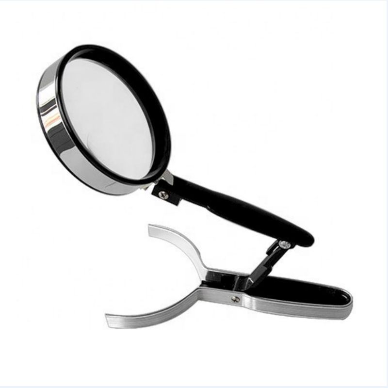 MG83019折叠式手持放大镜台式支架儿童高清阅读6倍子母镜片批发