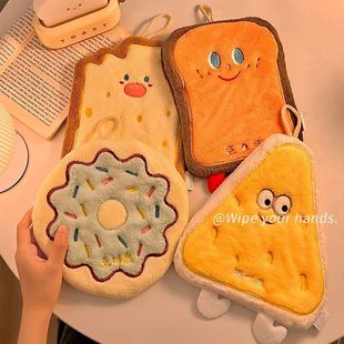 Absorbent Cute Hanging Hand Towel Quick-Drying Hand Cloth Kitchen Bathroom Towel Rag Thickened Cartoon Children's Handkerchief