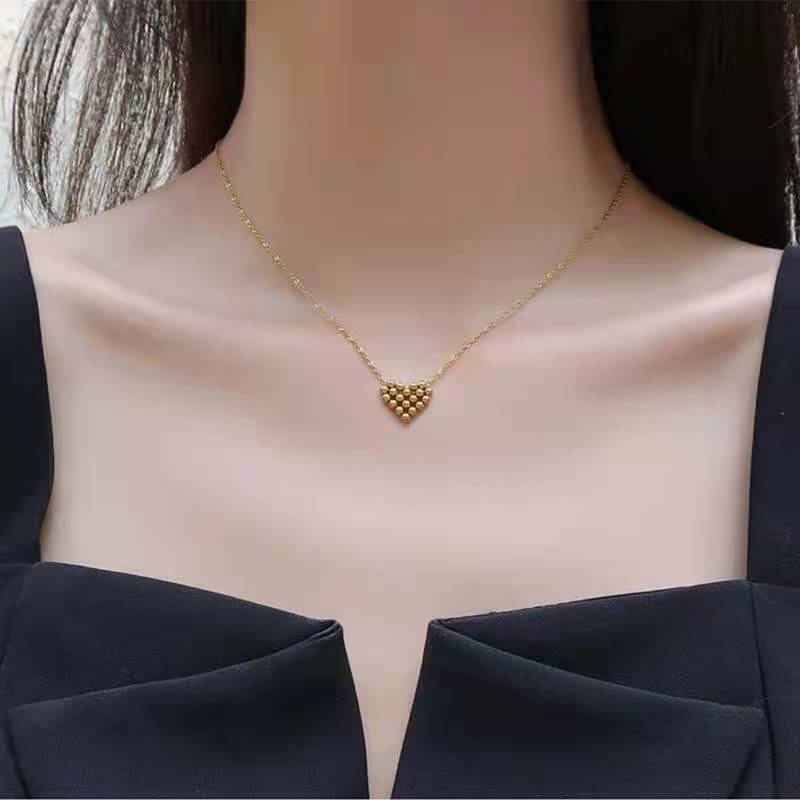 Fashion Heart Shape Titanium Steel Plating Pendant Necklace 1 Piece