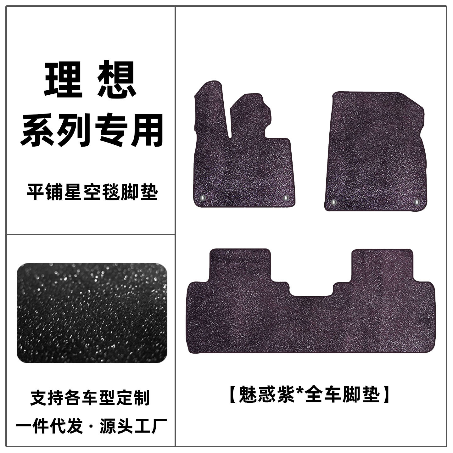 Suitable for Ideal L6, L7, L8, L9, i6, i8 car floor mats, mega starry sky carpet, Ideal One interior modification and protection