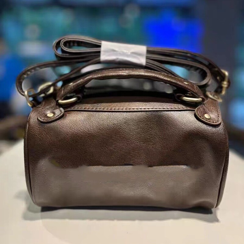 2024 New Adidas Trefoil Retro Pillow Bag Cylinder Bag Single Shoulder Crossbody Handbag Small Bag for Men and Women in Brown and Black