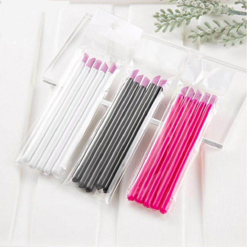 5 Pack Long Head Nail Art Tool Quartz Stone Exfoliating Pen Sanding Strip Pushing Rod Nail Engraving Pen Nail Surface Polishing
