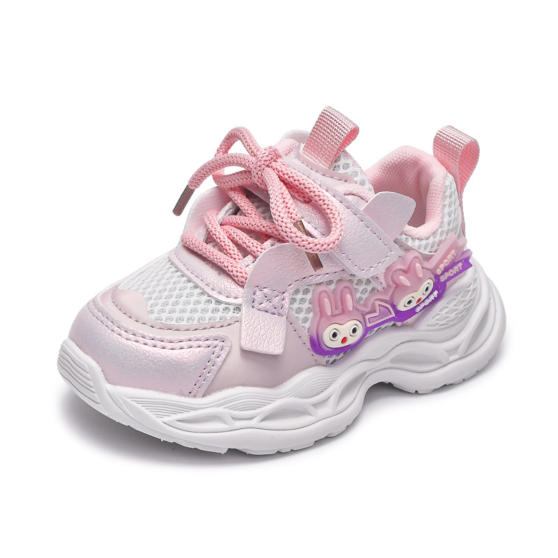2026 primavera y otoño nuevas zapatillas deportivas de niñas respirables mallas de dibujos animados princesa viento zapatos de carrera para niños a precios especiales