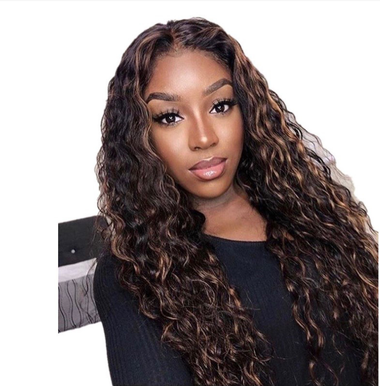 Synthetic wig for women set with center split bangs wrapped in tubes small roll women's long hair_voghion.com