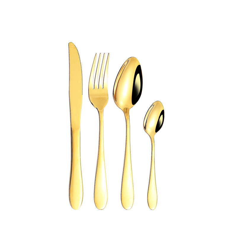 Productos transfronterizos de Amazon cubiertos de acero inoxidable cuchillos y tenedores cucharas set de 24 piezas 1012 cuatro piezas principales set de caja de regalo de comida occidental