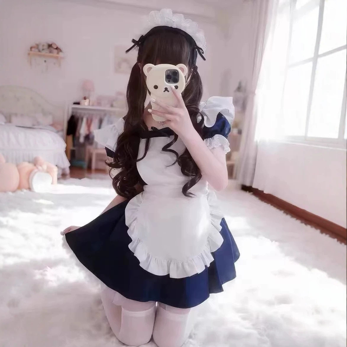 Beautiful Lolita Maid 2D Doll-Like Cosplay Costume for Comic Con, Japanese Style Role Play Lolita Girl