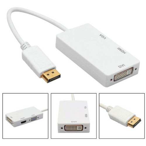 Lightning to HDMI VGA DVI Tri-in-One Adapter for Laptops High Definition Video Switcher