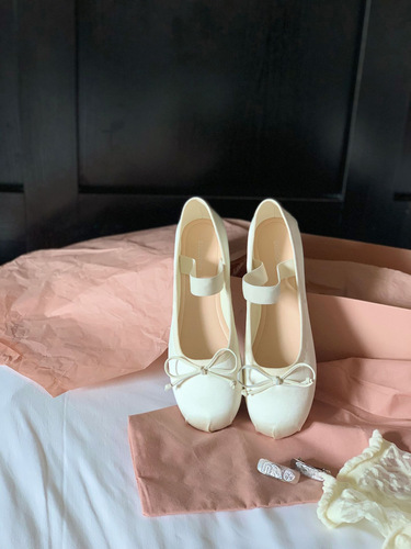 666-2 Huidong Yixinda French retro bow with one-length strip shallow mouth flat ballet single shoes for women summer autumn
