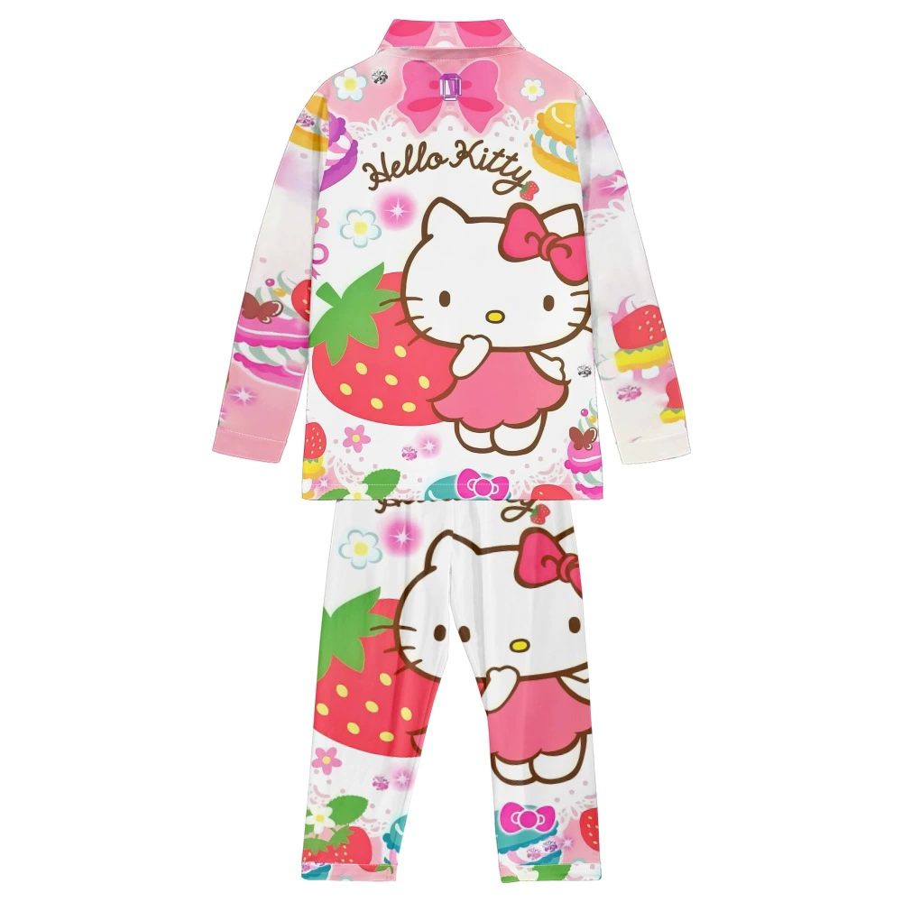 Hello kitty, брюки, рубашка, пижама, комплект для взрослых, 3D, детская одежда