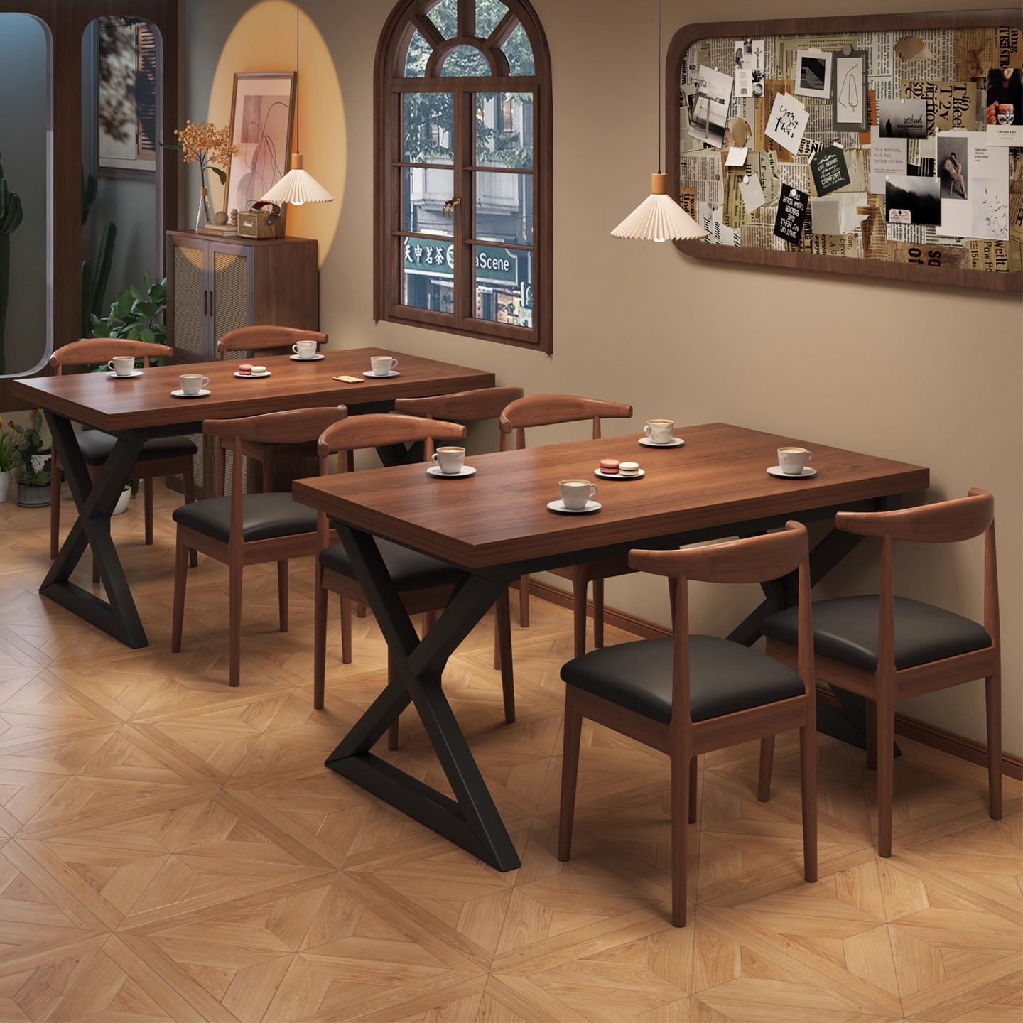 餐桌商用餐饮桌子家用出租房简易吃饭饭桌餐厅食堂快餐店小吃桌椅