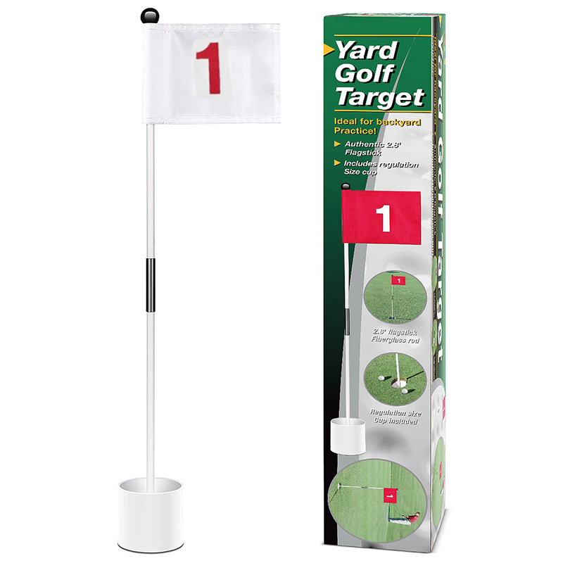 Golf asta taza titular suministros de Golf 4 pulgadas agujero taza rojo/azul/blanco bandera 87cm cubierta de asta