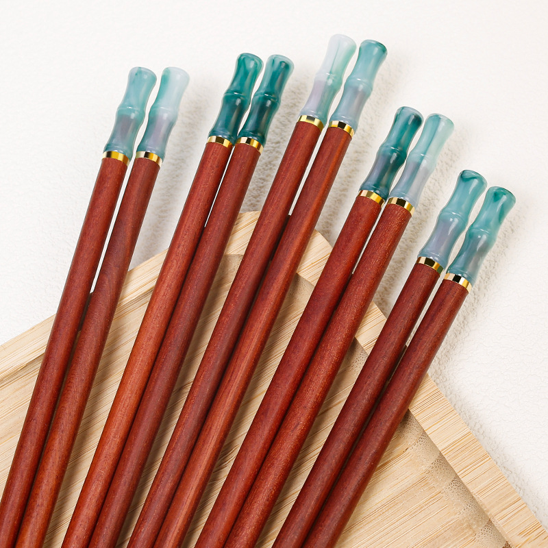 Palillos de madera de ala de pollo, palillos de madera maciza para el hogar, sin pintura, sin cera, comida, una persona, palillos, imitación, jade, regalos, palillos al por mayor