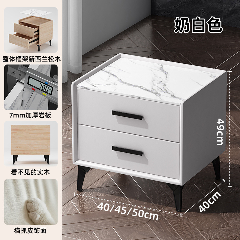 Mesa de cabezal de cama de madera sólida de corteza de roca simple gabinete de lado de la cama moderno pequeño gabinete de lujo pequeño almacenamiento dormitorio doméstico