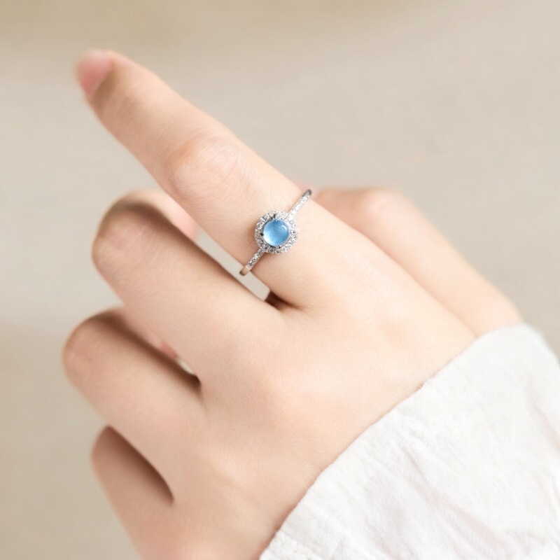 New Chinese-Style Imitation Blue Chalcedony Ring for Women, Simple Adjustable Index Finger Ring, Niche Design, Light Luxury, High-End Trendy Ring New Chinese-Style Imitation Blue Chalcedony Ring for Women, Simple Adjustable Index Finger Ring, Niche Design, Light Luxury, High-End Trendy Ring
