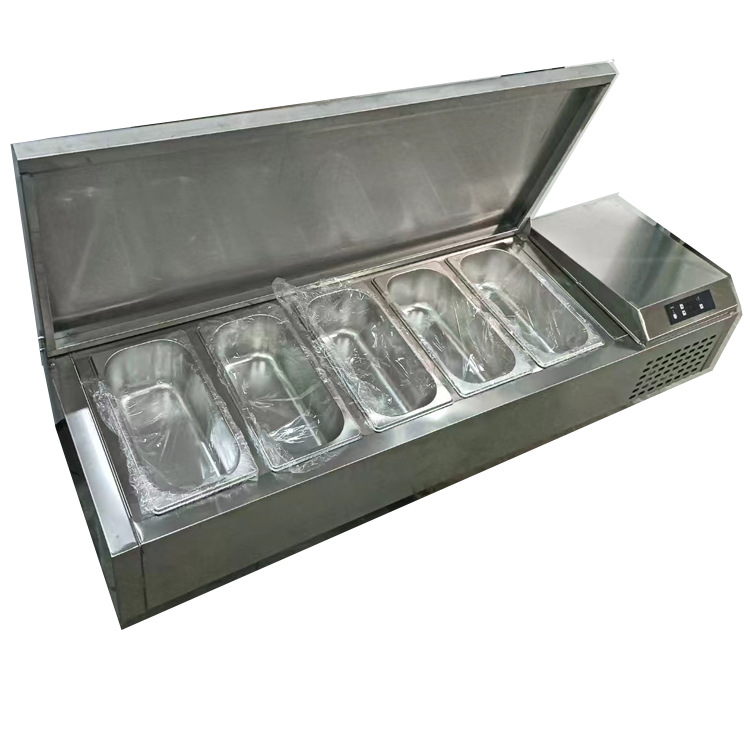 台式沙拉披萨台商用1.2/1.5/1.8/2米透明玻璃罩不锈钢冷藏保鲜柜