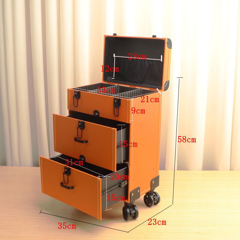 Esteticista móvil caja especial caja de cosméticos con barra de tracción de tatuaje baño de pies con oreja caja de cajón con barra de tracción universal de alta gama
