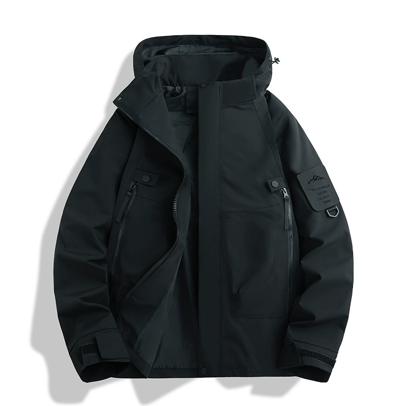 Ветровлагозащитная oversize куртка с капюшоном, американский стиль, износостойкая, регулируемые манжеты